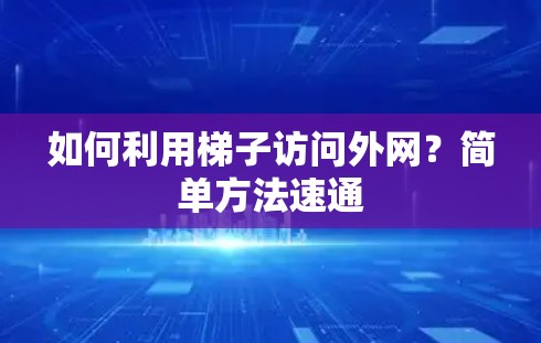 如何利用梯子访问外网？简单方法速通
